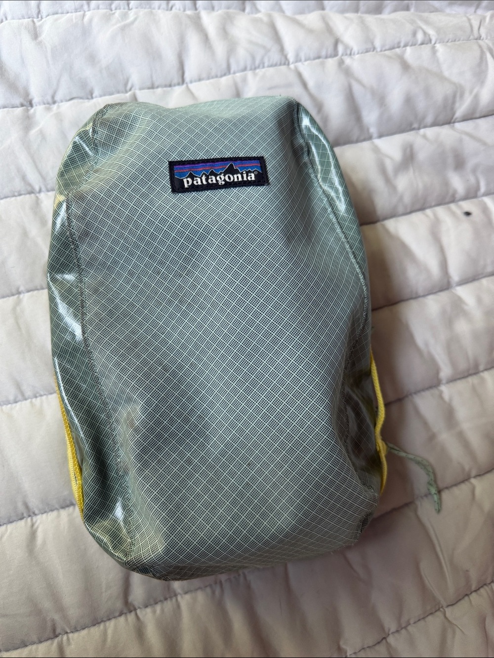 Patagonia Light Green and Yellow Toiletry Pouch